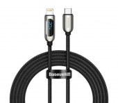 CABLU alimentare si date Baseus Display, Fast Charging Data Cable pt. smartphone, USB Type-C la Lighting iPhone 20W, braided, 1m, negru