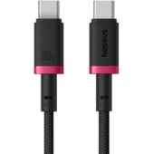 CABLU alimentare si date Baseus Dura, Fast Charging Data Cable pt. smartphone, USB Type-C la USB Type-C 100W, braided, 1m, rosu + negru  - 6932172669829
