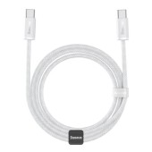 CABLU alimentare si date Baseus Dynamic, Fast Charging Data Cable pt. smartphone, USB Type-C la USB Type-C 100W, brodat, 2m, alb  - 6932172602000