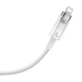 CABLU alimentare si date Baseus Explorer, Fast Charging Data Cable pt. smartphone, USB la Iphone Lightning 20W, 1m, control inteligent al temperaturii, alb  - 6932172629069