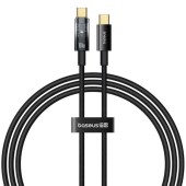 CABLU alimentare si date Baseus Explorer, Fast Charging Data Cable pt. smartphone, USB Type-C la USB Type-C 100W, oprire automata incarcare, braided, 1m, negru  - 6932172660611