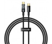CABLU alimentare si date Baseus Explorer, Fast Charging Data Cable pt. smartphone, USB Type-C la USB Type-C 100W, oprire automata incarcare, braided, 2m, negru  - 6932172660604