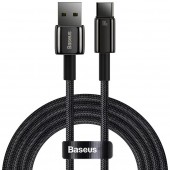 CABLU alimentare si date Baseus, Fast Charging Data Cable pt. smartphone, USB la USB Type-C, 100W, 480Mbps, aliaj zinc, braided, 1m, negru,  - 6932172618087