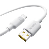 CABLU alimentare si date Baseus, Fast Charging Data Cable pt. smartphone, USB la USB Type-C 100W, silicon, 2m, alb  - 6932172693671