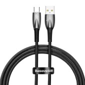 CABLU alimentare si date Baseus Glimmer, Fast Charging Data Cable pt. smartphone, USB la USB Type-C 100W, 1m, negru  - 6932172617967