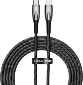 CABLU alimentare si date Baseus Glimmer, Fast Charging Data Cable pt. smartphone, USB Type-C la USB Type-C 100W, 2m, negru  - 6932172618056