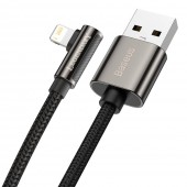 CABLU alimentare si date Baseus Legend Elbow, Fast Charging Data Cable pt. smartphone, USB la Lightning Iphone 2.4A, braided, 2m, negru  - 6953156207523