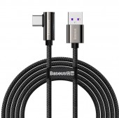 CABLU alimentare si date Baseus Legend Elbow, Fast Charging Data Cable pt. smartphone, USB la USB Type-C 66W, braided, 2m, negru  - 6953156207547