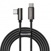 CABLU alimentare si date Baseus Legend Elbow, Fast Charging Data Cable pt. smartphone, USB Type-C la USB Type-C 100W, braided, 2m, negru  - 6953156207509