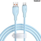 CABLU alimentare si date Baseus Pudding, Fast Charging Data Cable pt. smartphone, USB la USB Type-C 100W, 2m, albastru  - 6932172634117