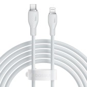 CABLU alimentare si date Baseus Pudding, Fast Charging Data Cable pt. smartphone, USB Type-C la Iphone Lightning 20W, 1.2m, alb  - 6932172650193