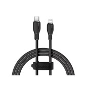 CABLU alimentare si date Baseus Pudding, Fast Charging Data Cable pt. smartphone, USB Type-C la Iphone Lightning 20W, 1.2m, negru  - 6932172634223