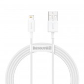 CABLU alimentare si date Baseus Superior, Fast Charging Data Cable pt. smartphone, USB la Lightning Iphone 2.4A, 1.5m, alb  - 6953156205444