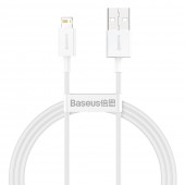 CABLU alimentare si date Baseus Superior, Fast Charging Data Cable pt. smartphone, USB la Lightning Iphone 2.4A, 1m, alb  - 6953156205413