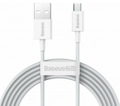 CABLU alimentare si date Baseus Superior, Fast Charging Data Cable pt. smartphone, USB la Micro-USB 2A, 2m, alb  - 6953156208506