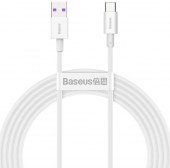 CABLU alimentare si date Baseus Superior, Fast Charging Data Cable pt. smartphone, USB la USB Type-C 66W, 2m, alb  - 6953156205529