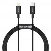CABLU alimentare si date Baseus Superior, Fast Charging Data Cable pt. smartphone, USB Type-C la Lightning Iphone PD 20W, 1m, negru  - 6953156205307