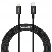 CABLU alimentare si date Baseus Superior, Fast Charging Data Cable pt. smartphone, USB Type-C la Lightning Iphone PD 20W, 2m, negru  - 6953156205352