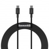 CABLU alimentare si date Baseus Superior, Fast Charging Data Cable pt. smartphone, USB Type-C la USB Type-C 100W, 2m, negru  - 6953156208445