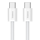 CABLU alimentare si date Baseus Superior, Fast Charging Data Cable pt. smartphone, USB Type-C la USB Type-C 30W, 2m, alb  - 6932172648794