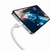 CABLU alimentare si date Baseus Superior, pt. smartphone, USB la USB Type-C , 65W, 1m, alb  - 6932172612894