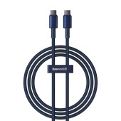 CABLU alimentare si date Baseus Tungsten, Fast Charging Data Cable pt. smartphone, USB Type-C la USB Type-C 100W, 1m, albastru  - 6932172655594