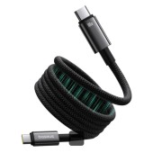 CABLU alimentare si date Baseus Tungsten Gold, Fast Charging Data Cable pt. smartphone,magnetic, USB Type-C la USB Type-C 100W, 1m, negru  - 6932172662363