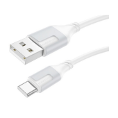 CABLU alimentare si date Borofone BX101, Charging Data Cable pt. smartphone, USB la microUSB, 2.4A, 1m, alb