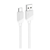 CABLU alimentare si date Borofone BX107, Fast Charging Data Cable pt. smartphone, USB la USB Type-C, 3A, 1m, alb