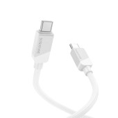 CABLU alimentare si date Borofone BX107, Fast Charging Data Cable pt. smartphone, USB Type-C la USB Type-C, 60W 3A, 1m, alb