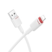CABLU alimentare si date Borofone BX110, Fast Charging Data Cable pt. smartphone, USB la Iphone Lightning, 2.4A, 1m, alb