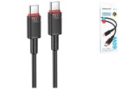 CABLU alimentare si date Borofone BX110, Fast Charging Data Cable pt. smartphone, USB Type-C la USB Type-C, 60W, 1m, negru