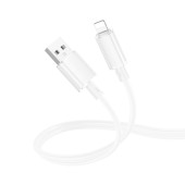 CABLU alimentare si date Borofone BX112, Fast Charging Data Cable pt. smartphone, USB la Iphone Lightning, 1m, alb