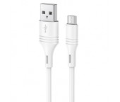 CABLU alimentare si date Borofone BX43, Fast Charging Data Cable pt. smartphone, USB la Micro-USB, 1m, alb
