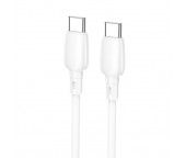 CABLU alimentare si date Borofone BX93, Charging Data Cable pt. smartphone, USB Type-C la USB Type-C, 60W 3A, 1m, alb