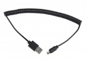 CABLU alimentare si date GEMBIRD, pt. smartphone, USB 2.0 la Micro-USB 2.0, 1.8m, spiralat, conectori auriti, negru