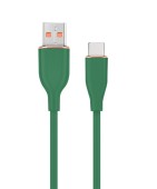 CABLU alimentare si date GEMBIRD, pt. smartphone, USB 2.0 la USB 2.0 Type-C, 1.5m, protectie silicon, verde