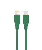 CABLU alimentare si date GEMBIRD, pt. smartphone, USB 2.0 Type-C la Lightning, 20W, 1.5m, protectie silicon, verde
