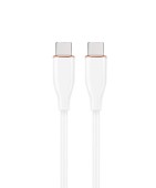 CABLU alimentare si date GEMBIRD, pt. smartphone, USB 2.0 Type-C la USB 2.0 Type-C, 60W, 1.5m, protectie silicon, alb