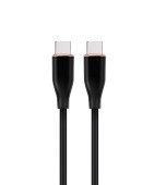CABLU alimentare si date GEMBIRD, pt. smartphone, USB 2.0 Type-C la USB 2.0 Type-C, 60W, 1.5m, protectie silicon, negru