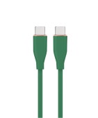 CABLU alimentare si date GEMBIRD, pt. smartphone, USB 2.0 Type-C la USB 2.0 Type-C, 60W, 1.5m, protectie silicon, verde