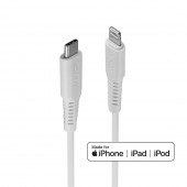 CABLU alimentare si date Lindy pt.smartphone  Lightning la USB Type-C, 1 m, PVC, alb