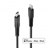 CABLU alimentare si date Lindy pt.smartphone  Lightning la USB Type-C, 3 m, PVC, negru