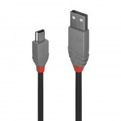 CABLU alimentare si date Lindy pt.smartphone  Mini-USB la USB 2.0, 0.5 m, PVC, negru
