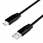 CABLU alimentare si date LOGILINK, pt. smartphone, USB 2.0 la USB 2.0 Type-C, 1m, premium, cablu cu marcaj metric, negru
