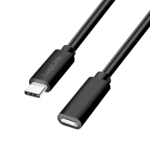 CABLU alimentare si date LOGILINK, pt. smartphone, USB 2.0, USB Type-C la USB Type-C, 1m, PD 100W, 2 x ecranat, plastic, negru