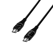 CABLU alimentare si date LOGILINK, pt. smartphone, USB 2.0, USB Type-C la USB Type-C, 2m, PD 240W, OLED Display, conectori placati cu nichel, negru