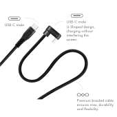 CABLU alimentare si date LOGILINK, pt. smartphone, USB 2.0, USB Type-C la USB Type-C la 180 grade, 1m, 2 x ecranat, aluminiu, negru
