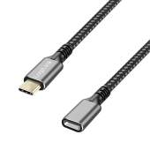 CABLU alimentare si date LOGILINK, pt. smartphone, USB 3.2, USB Gen Type-C la USB Type-C, 2m, PD 100W, 2 x ecranat, aluminiu, negru&gri
