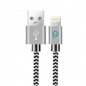 CABLU alimentare si date SPACER, pt. smartphone, USB 2.0 la Lightning, pentru Iphone,braided, retail pack, 1.8m, zebra